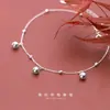 Tobillera de plata S925 Nalan para mujer con cuentas ligeras y cascabeles, tobillera de pie con sonido de moda S0835