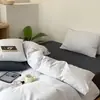 2026 Novo Modelo Conjunto de Quatro Peças 100% Algodão Estilo Nórdico Combinável Temporada Estudantil Conjunto de Lençol de Cama e Lençol com Elástico de Três Peças para Dormitório