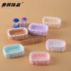 Dulce Cesta de Pan de Encaje Cesta Tejida DIY Miniatura Casa de Muñecas Juguete Adornos Imán de Refrigerador Accesorios de Joyería de Resina
