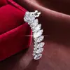 Pendientes Largos de Lujo con Diseño de Gota de Agua de Circonita, Pinzas para Oreja de Cobre con Forma de Hoja para Mujer, Venta Directa del Fabricante para Suministro Transfronterizo