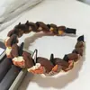 Diadema Negra de Caña Alta para Mujer con Dientes, Diadema Esponjosa, Nuevo Modelo 2025, Pasador para el Cabello con Pedrería, Sensación de Alta Gama, Término de Tendencia