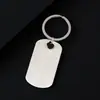 Llavero Metálico Transfronterizo Impresión Láser UV Color Material en Blanco Accesorio con Forma de Corazón Acero Inoxidable Cepillado Llavero de Placa Militar