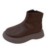Botines tipo Martin para Niños con Superficie de Cuero y Suelas Suaves, Botines Cortos para Bebé Estilo Coreano Otoño e Invierno 2025, Botines de Cuero Simples y Versátiles, Botas para Niñas