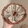 Diadema de lazo de encaje de moda, banda para el cabello extragrande estilo coreano, delicado patrón floral, perfecta para crear un peinado de moño