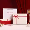 Caja de Regalo para el Día de San Valentín Estilo Ins, Caja de Regalo de Lujo Ligero de Nicho con Bloques de Color Rojo y Blanco, Caja Vacía para Regalo de Cumpleaños de Novia