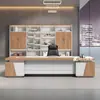 Mesa de Escritório e Cadeira para Chefe Combinação Moderna Simples Mesa Executiva Presidente Gerente Supervisor Mobiliário de Escritório de Alto Padrão