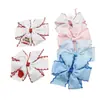 Presilhas de Cabelo Flor de Fita Canelada Personalizadas Atacado Acessórios de Cabelo Bordados com Fita Canelada Infantil Headwear Requintado de Princesa para a Parte de Trás da Cabeça