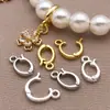 Cobre Chapado en Oro de 18 Quilates Color que Conserva el Color Colgante Abierto Broche Universal Conector para Collares de Perlas Pulseras Broche de Joyería de Terciopelo de Jade