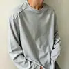 Marca de moda americana Diseño metálico Sentido del diseño Color sólido Manga larga Camiseta Hombre Otoño Corte limpio Sudadera con capucha Peso pesado Sencillo Superior