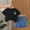 Verano 2025 para Bebé Nuevo Estilo de Verano Camiseta de Cuello Redondo para Niño Ropa de Verano de Estilo Occidental para Niños de Un Año