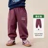 Tong Bei Roupas Infantis 2026 Outono Novidades Calças Casuais Infantis Estampa Animal Cor Única Meninos Meninas Calças Simples com Punho Canelado