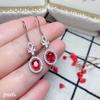 Pendientes de rubí ardiente con incrustaciones de plata 925 de Caibao Jewelry, nuevos, sencillos y generosos, al por mayor, una generación de cabello