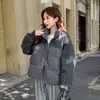 Jaqueta Feminina de Lã com Enchimento de Penas Inverno Grosso Curta Casaco Grosso