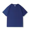K2301 Camiseta de Manga Curta para Funcionários de Biblioteca 210g Algodão Solta Justa Siro Spun Algodão Penteado Placa Leve Algodão Liso T