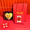 Oro Puro 999 Creativo 520 Qixi Exquisita Moneda de Oro en Forma de Corazón Set de Regalo Decoración del Día de San Valentín Personalizado Venta al por Mayor