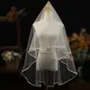 Véu Branco Noiva Casamento Vestido de Noiva Principal Adorno de Cabeça de Cetim Adereços para Foto de Registro Tule Francês de Alta Qualidade Coreano