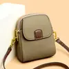 Bolso de Piel de Vaca de Primera Capa para Mujer Bolso para Teléfono Móvil Bolso Cruzado de Cuero Genuino para Mujer 2023 Nuevo Moda Multicompartimento Bolso Pequeño de Hombro Único Moderno