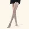 1 Meia Fina de Seda com Bolinhas e Padrão Jacquard em Forma de Estrela, Meia-Calça Feminina Sexy Anti-Furo, Elástico para Pernas Nuas