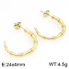 Aretes de aro de acero inoxidable con forma de bambú para mujer, estilo europeo y americano, de alta gama, sencillos, a la moda, elegantes, aretes de aro lisos