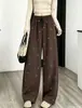 Pantalones de pierna ancha con pedrería hot-fix de copo de nieve, arroz glutinoso, para mujer, Otoño Invierno 2026, nuevos pantalones deportivos Banana, cintura alta, adelgazantes, casual, pantalones Scimitar
