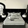 Estilo Simple de Lujo Ligero Jacquard Hielo Carbón Esterilla de Seda de Hielo Lavable a Máquina Kang Bacteria Esterilla para Cama Estilo Ajustado Transpirable Juego de Tres Piezas