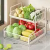 Estante de Almacenamiento de Cesta para Verduras de Cocina Encimera Doméstico Multicapa Simple Caja de Almacenamiento Dedicada para Verduras, Condimentos, Cebollas, Jengibre, Ajo