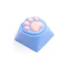 Teclado Personalizado Super Lindo de Garra de Gato Rosa Girly Silicona Suave Cola de Pez de Madera Piedra Papel Tijeras Teclado Mecánico