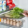 Cajón para huevos con asa, crisper de almacenamiento de verduras y alimentos, organizador de almacenamiento refrigerado para puerta lateral de refrigerador