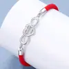 Pulsera original para parejas de hombres y mujeres un par de cuerda tejida negra y roja pulsera de mano moda estudiantil regalo para conmemorar una generación de cabello