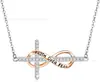 Moda Transfronteriza Europea y Americana Anillo Símbolo Infinito de Plata S925 Collar Exquisito Coreano Pulsera Personalizada Incrustada de Diamantes para Mujer