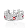 Anillo de titanio vintage estilo romano retro europeo y americano con corona de rubí, joyería gótica para hombres y mujeres, venta al por mayor, entrega de una sola pieza