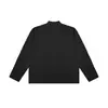 Venta de liquidación de tallas descatalogadas: Camiseta casual de manga larga con cuello medio alto estilo americano, unisex, algodón puro, corte holgado, top versátil de moda
