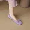 2026 Nuevos Zapatos Planos de Ballet Plateados Estilo Francés Primavera/Verano Piel Suave Zapatos de Abuela Zapatos Individuales Estilo Pequeño Xiang para Mujer Lazo