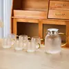 Jarra de Vidrio para Agua Fría, Resistente a Altas Temperaturas, Gran Capacidad para Uso Doméstico, Jarra para Agua Fría, Juego de Tazas para Agua Hervida, Jarra para Agua para Sala de Estar, Tetera