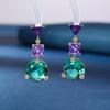 Pendientes de plata S925 con diseño de lazo de amor, de estilo pequeño, de lujo y con combinación de circonitas amarillas, para mujer