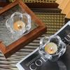 Porta-velas Nórdico Simples de Vidro Cinco Folhas Decoração Romântica Estilo Vintage Presente de Aniversário Expressão de Atmosfera Transparente