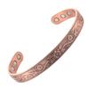 Pulsera de Energía de Iones Negativos Retro Transfronteriza Sentido Avanzado Cobre Rojo Magnético Grabado Flor de Ciruelo Pulsera de Pareja