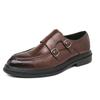 Zapatos de Vestir de Negocios para Tallas Grandes Transfronterizos para Hombre Talla 46 Zapatos de Cuero Puntiagudos con Doble Hebilla Británicos de Talla Grande para Hombre Zapatos de Cuero de Suela Gruesa para Aumentar la Altura