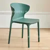Silla de Comedor de Plástico Simple Nórdica Silla Moderna para el Hogar con Respaldo Taburete Grueso Casual Silla de Comedor Apilable Creativa de Colores