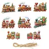 Nuevos Colgantes Decorativos Creativos de Navidad Etiquetas Decorativas para Fiesta Navideña Hombre de Jengibre Trenes Etiquetas Adornos