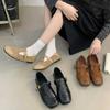 Sapatos Rasos Retrô de Camurça para Mulheres Primavera e Outono Novos Versáteis de Uma Perna Solado Macio Maillard Mary Jane Sapatilhas