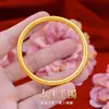 Pulsera Popular Transfronteriza de Oro de Arena Vietnamita Método Antiguo Herencia para Mujer, Anillo Sencillo de Oro de Arena Macizo, Lujo Ligero Mateado, Venta Directa de Fábrica