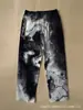 Pantalones de AliExpress de Venta Caliente Transfronterizos Sueltos Casuales Comercio Exterior Europeo y Americano Rectos Impresión 3D Cintura Alta Pierna Ancha