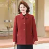 Elegante cárdigan de punto con cuello camisero, corte holgado, moderno diseño nuevo para primavera y otoño, estilo chino, talla grande, top para mujer de mediana edad, prenda de abrigo versátil