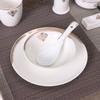 Louça de cerâmica para hotel, prato de osso, tigela de asa, colher de sopa, prato de toalha, enfeites de mesa de hotel, xícara de chá, pires