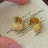 Pendientes de Plata de Ley S925 Estilo Coreano Diseño de Nicho Artesanía de Tallado en Oro Retro Pendientes de Textura Simple Estilo Coreano Venta al por Mayor