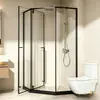 Mampara de Vidrio Templado Integrada para Ducha Puerta Corredera Baño Higiene Ducha Corredera Arco Redondo Nuevo