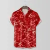 Camisas Masculinas de Verão Europeias e Americanas Transfronteiriças Série Dia dos Namorados Tops Casuais Tendência Impressos em 3D de Manga Curta