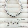 Qunlvsheng Plata S925 Cuentas redondas de barril Cuentas de tambor Collar DIY Pulsera Cuentas espaciadoras Cuentas de la suerte Cuentas sueltas Accesorios de joyería