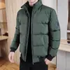 Novo Casaco Masculino de Inverno com Gola Alta Acolchoado de Algodão Casaco Espesso Acolchoado de Algodão Cor Sólida Versátil Casaco Acolchoado de Algodão Casaco Térmico Casaco Térmico Traje para Frio